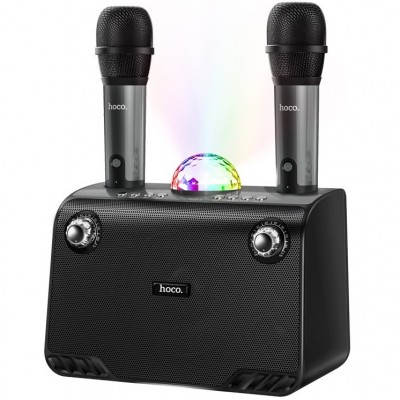 Φορητό Ηχείο Wireless Hoco BS41 Plus Karaoke Μαύρο V5.0 20W, 4800mAh, USB & AUX θύρα, Micro SD με 2 Ασύρματα Μικρόφωνα